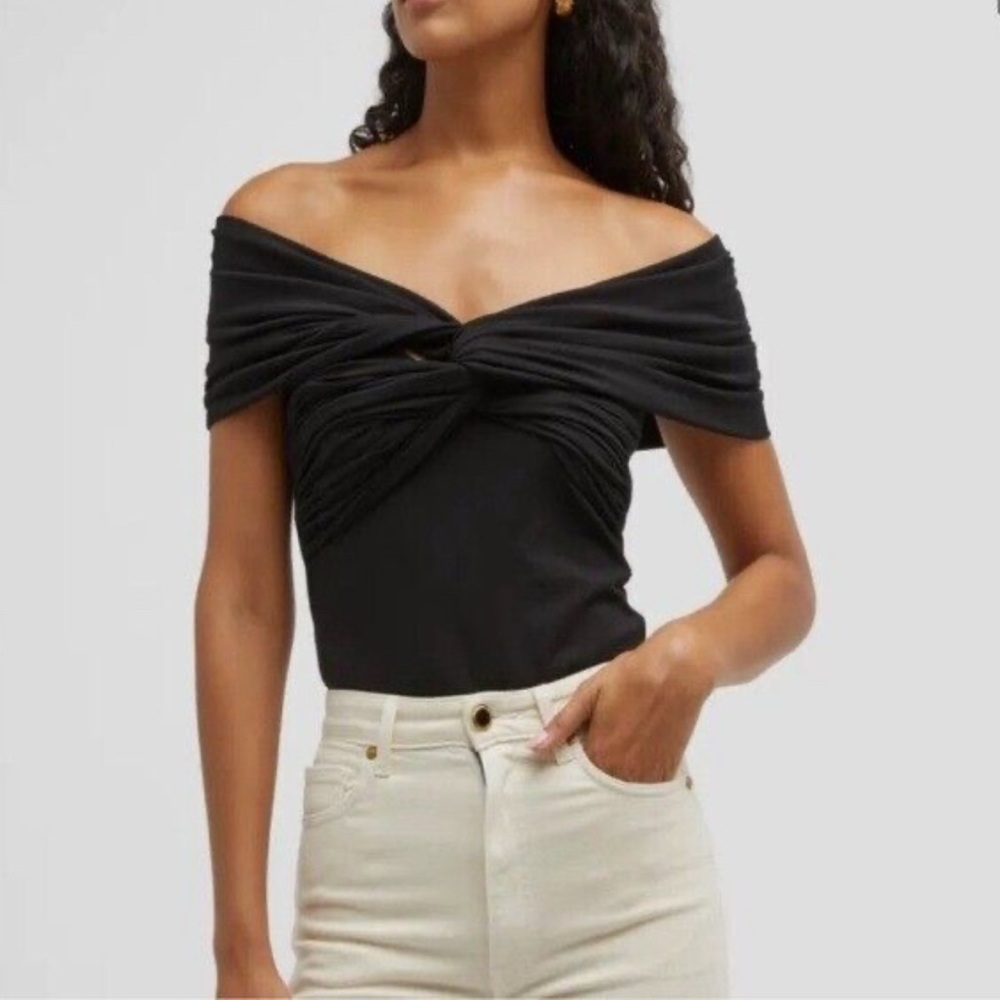 KHAITE Elegant Black Off-Shoulder Bodysuit - NWT - Picture 3 of 11
